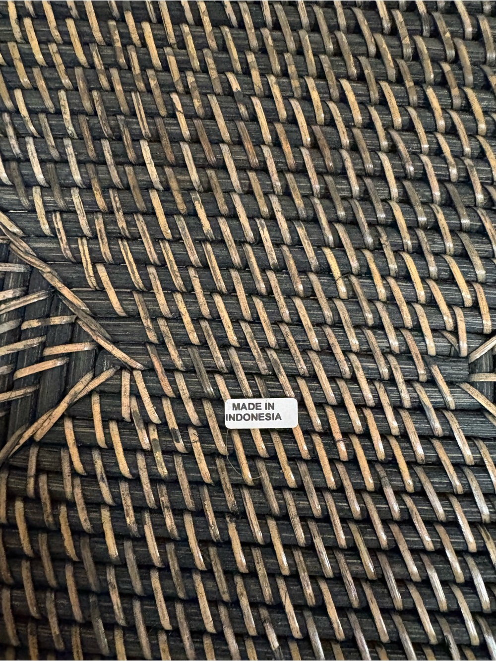 Kouboo Loma Woven Seagrass Storage Basket with Handles - Black and Brown - Picture 8 of 8